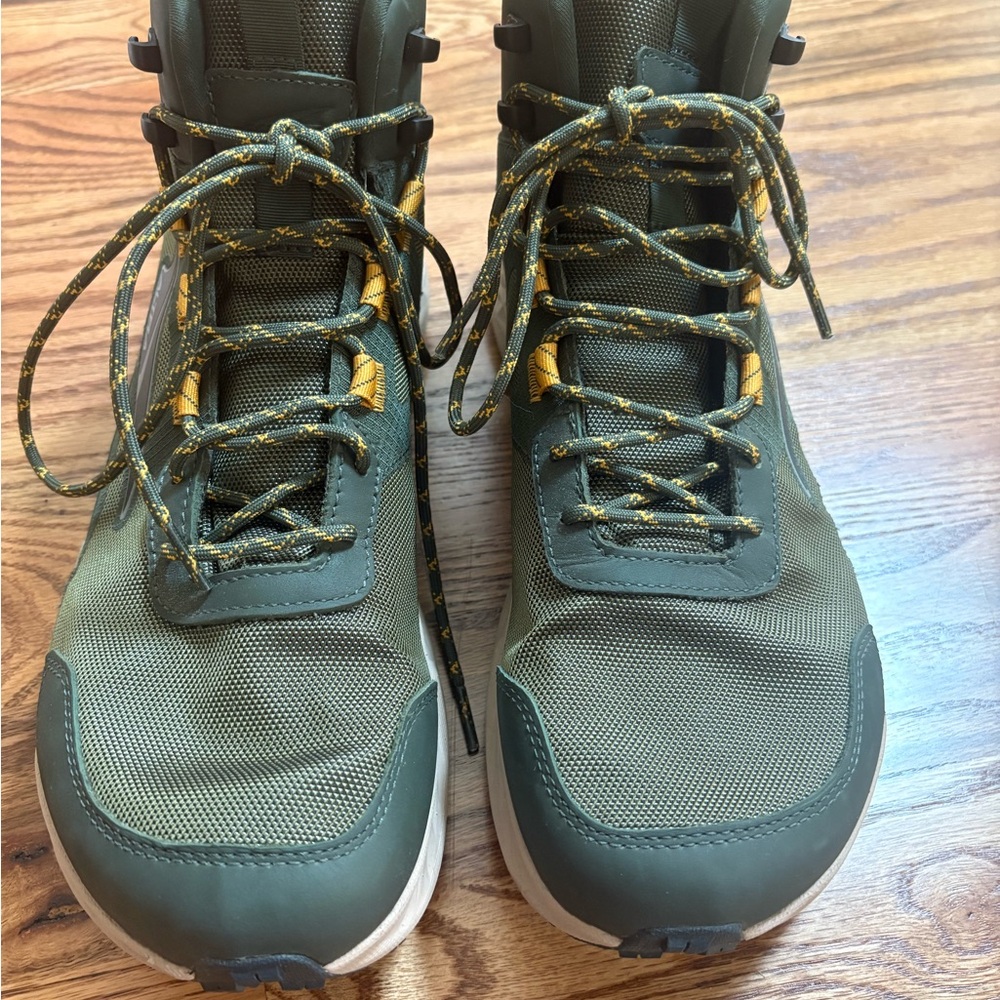 Altra Olive Green Waterprpof Hiking Boots with Yellow Highlights